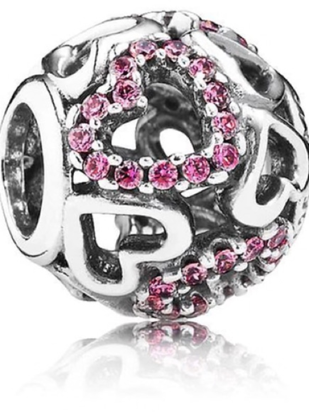 RETIRED Pandora “Falling in Love” Openwork Charm #791424CZS - Picture 2 of 2